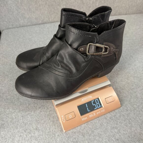 Earth Origins Womens Size 9 M Black Booties Boots Low Heeled Maggie Side Zip - Picture 16 of 16